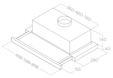 Okap teleskopowy / do zabudowy Elica Elite 14 Lux GRVT/A/60