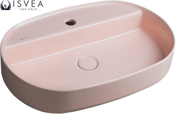 Umywalka ceramiczna nablatowa Isvea Italy Infinity 10NF65060-2S różowy