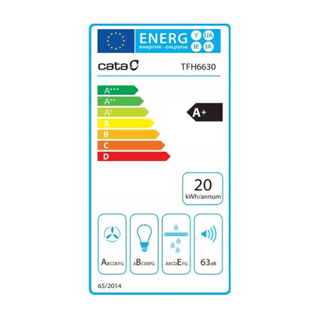 Okap teleskopowy / do zabudowy Cata TFH6630WH z silnikiem bezszczotkowym