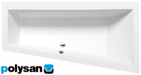 Wanna asymetryczna Polysan Andra R 78771, 180x90x45cm, prawa, biały