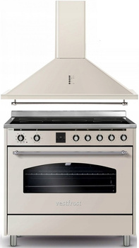 Zestaw Vestfrost: okap przyścienny VE-90RSABG + kuchnia gazowo-elektryczna VC-993WNPIBG