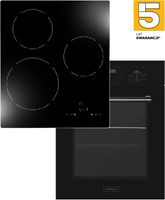 Zestaw 45cm. Kernau: płyta indukcyjna KIH431-3B + piekarnik elektryczny KBO0946PTB