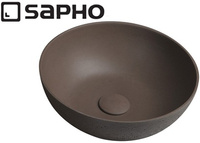 Umywalka betonowa, nablatowa Sapho Formigo FG315 ciemnobrązowy mat