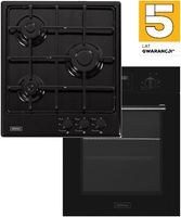 Zestaw 45cm. Kernau: płyta gazowa KGH4346B + piekarnik elektryczny KBO0946PTB